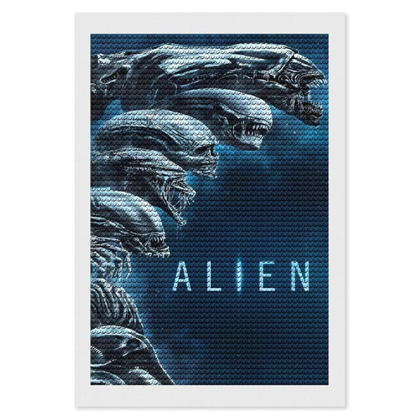 Alien Kits de Pintura de Diamantes para Adultos 5D DIY Diamond Art Kits Full Drill Diamond Dots para Regalo Decoración de Pared y Relajación Artes de Gemas 20*30cm
