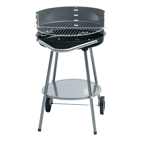 Beef Maker - Parrilla A Carbon Circular 4 Niveles Con Ruedas Negro