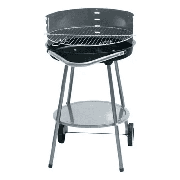 Parrilla A Carbon Circular 4 Niveles Con Ruedas Negro