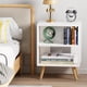 thumbnail image 5 of Mesa de Noche Moderna Aenuert Blanca de 2 Niveles, 5 of 7