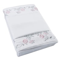 Sabana Andes Microfibra Bordada Rosa 1.5 Plaza