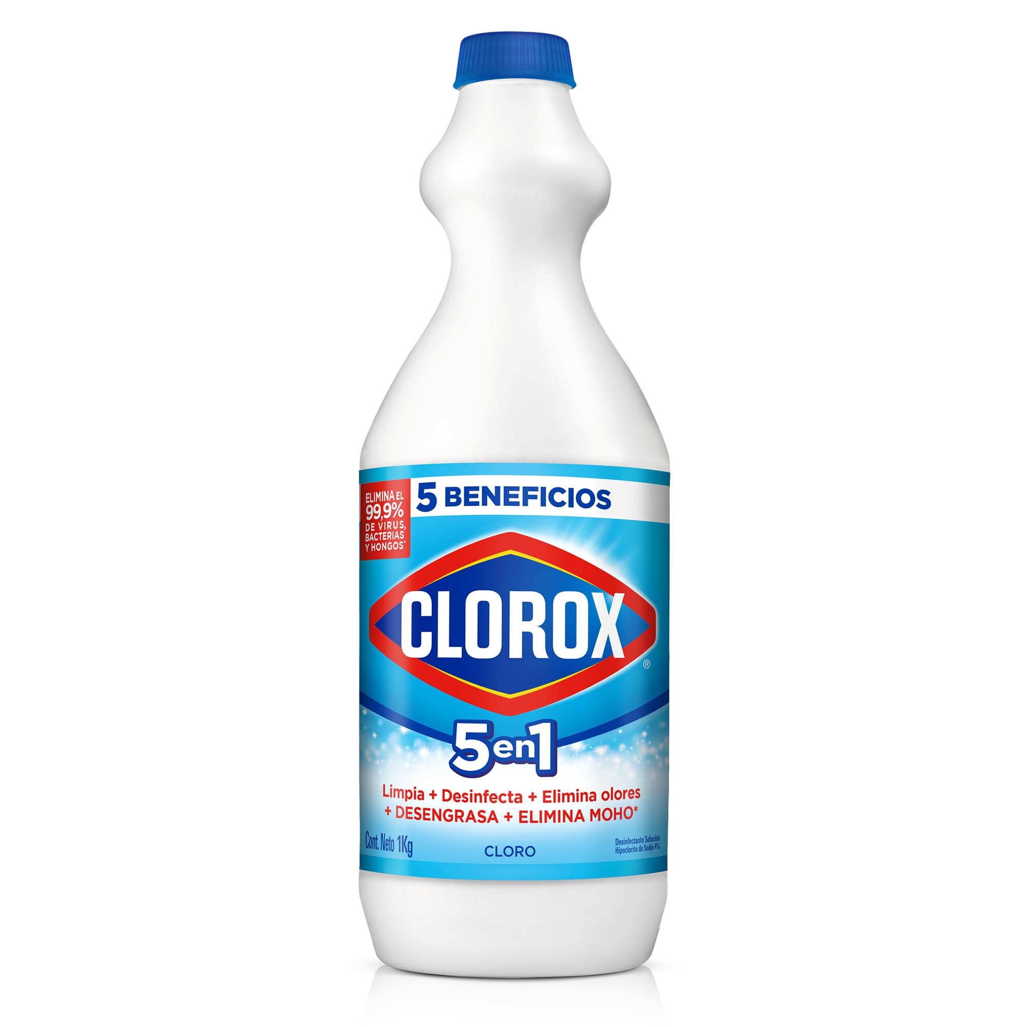 Cloro Triple Acción Líquido Tradicional Botella 1000 ml Clorox