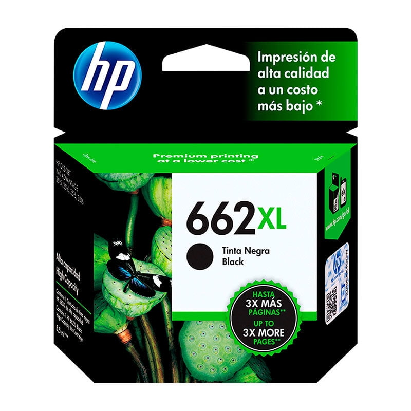 Cartucho De Tinta Original Hp662Xl Negro
