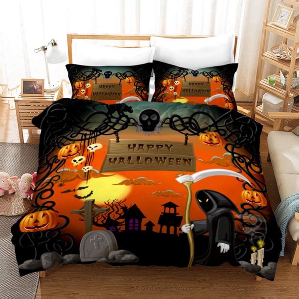 Halloween Pumpkin Bedding Duvet Cover Set . Gift for Holidays3-Piece Bedding Set (1 Duvet Cover + 2 Pillow Shams)