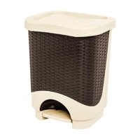 Genérico - Tacho De Basura Dual Ratan 8Lt Beige