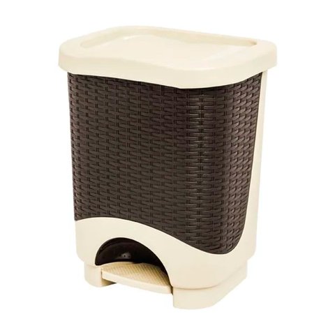 Genérico - Tacho De Basura Dual Ratan 8Lt Beige