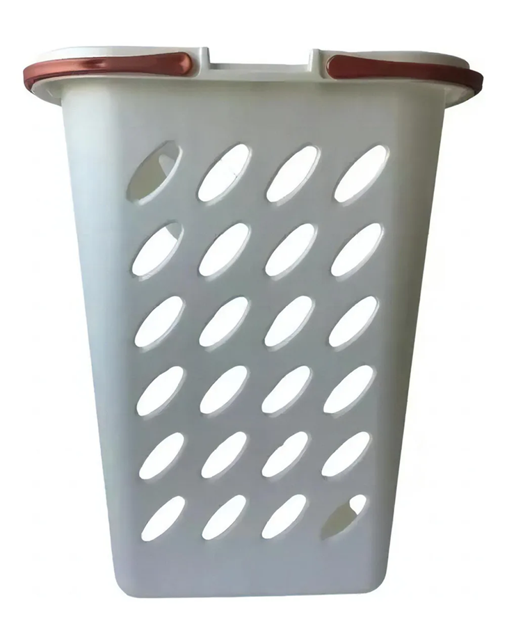 Genérico - Canasto Ropa Plástico Dakar N°3 Con Tapa Color Crema