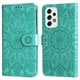 thumbnail image 2 of Funda tipo cartera FOXDOCK para Samsung Galaxy A73 5G , diseño girasol en relieve, cuero PU, cierre magnético, soporte y tarjetero, 2 of 5