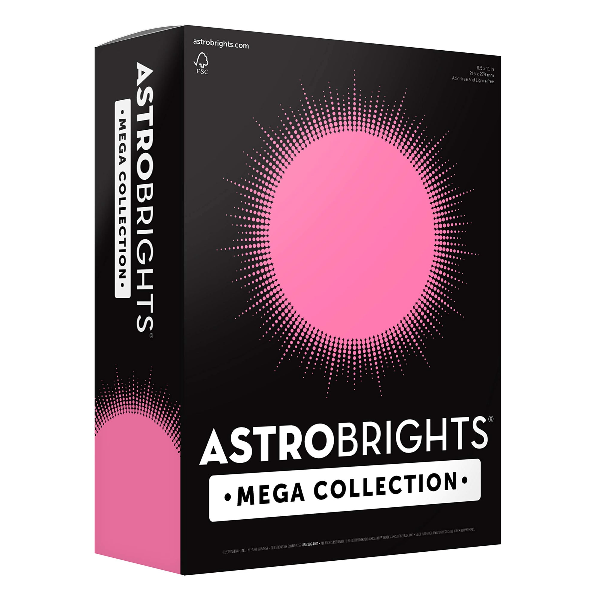 Cartulina De Colores Astrobrights, Rosa Neón, 320 Hojas, 176 G/m²