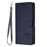Funda Tipo Cartera Foxdock Para Tcl 50 Se Con Soporte, Ranuras, Rfid, Diseño De Gato