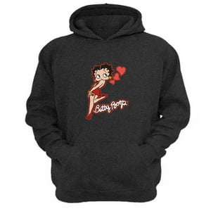 Genérico - Polerón Canguro Betty Boop Gris Oscuro Talla Xs Unisex