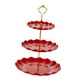 thumbnail image 3 of Soporte Para Tartas De 3 Niveles, Bandeja Para Servir Cosméticos, Restaurante, Cupcakes, Plato De Exhibición Rojo, 3 of 3