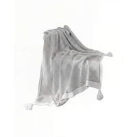 Genérico - Manta Con Borlas Decorativa Y Estampado Geometrico De Rombo Color Gris