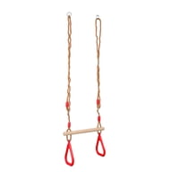 Bothyi - Barra De Columpio De Trapecio De Madera Con Anillos De Columpio De Gimnasia Para Ejercicio Deportivo