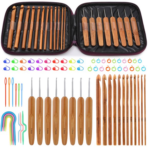 Juego de ganchos de crochet Mayboos 1.0~10.0 mm 20 piezas