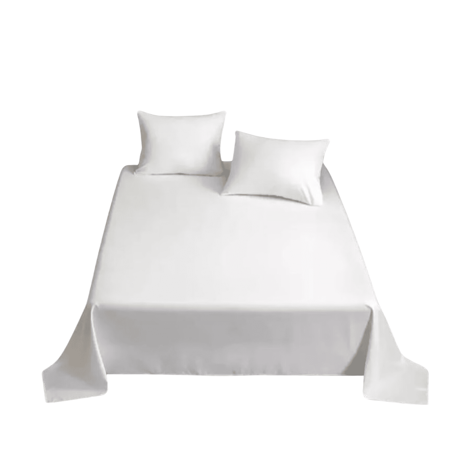 Importclick - Juego Sábanas Algodón Poliéster 200 Hilos + 2 Fundas King Blanco