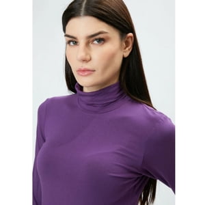 Likeshop - Camiseta Mujer Elasticada Forro Polar Cuello Beatle 4219