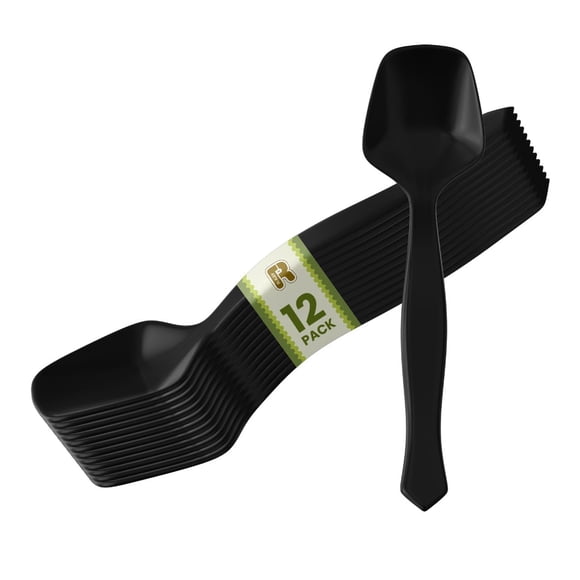 Cuchara R-kay 12 unidades 22 cm negro plástico desechable