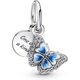 thumbnail image 1 of Charm Pandora Mariposa Azul Doble Dije Plata Esterlina, 1 of 3