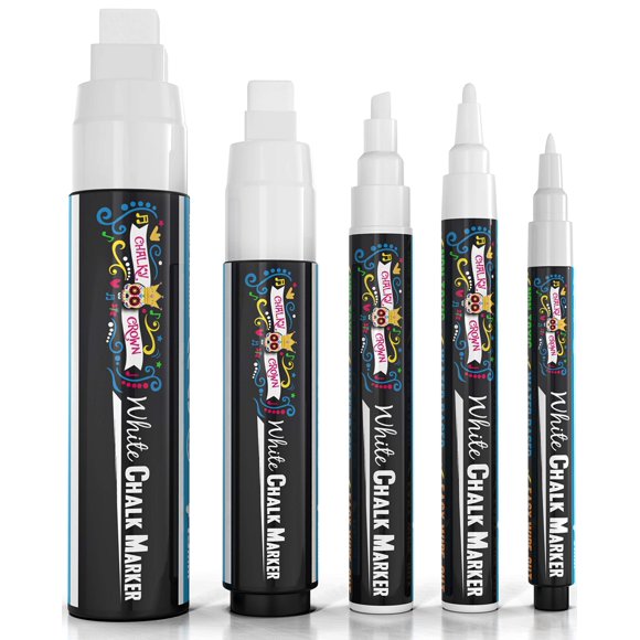 Juego de 5 marcadores de tiza CHALKY CROWN (1, 3, 6, 10, 15 mm)