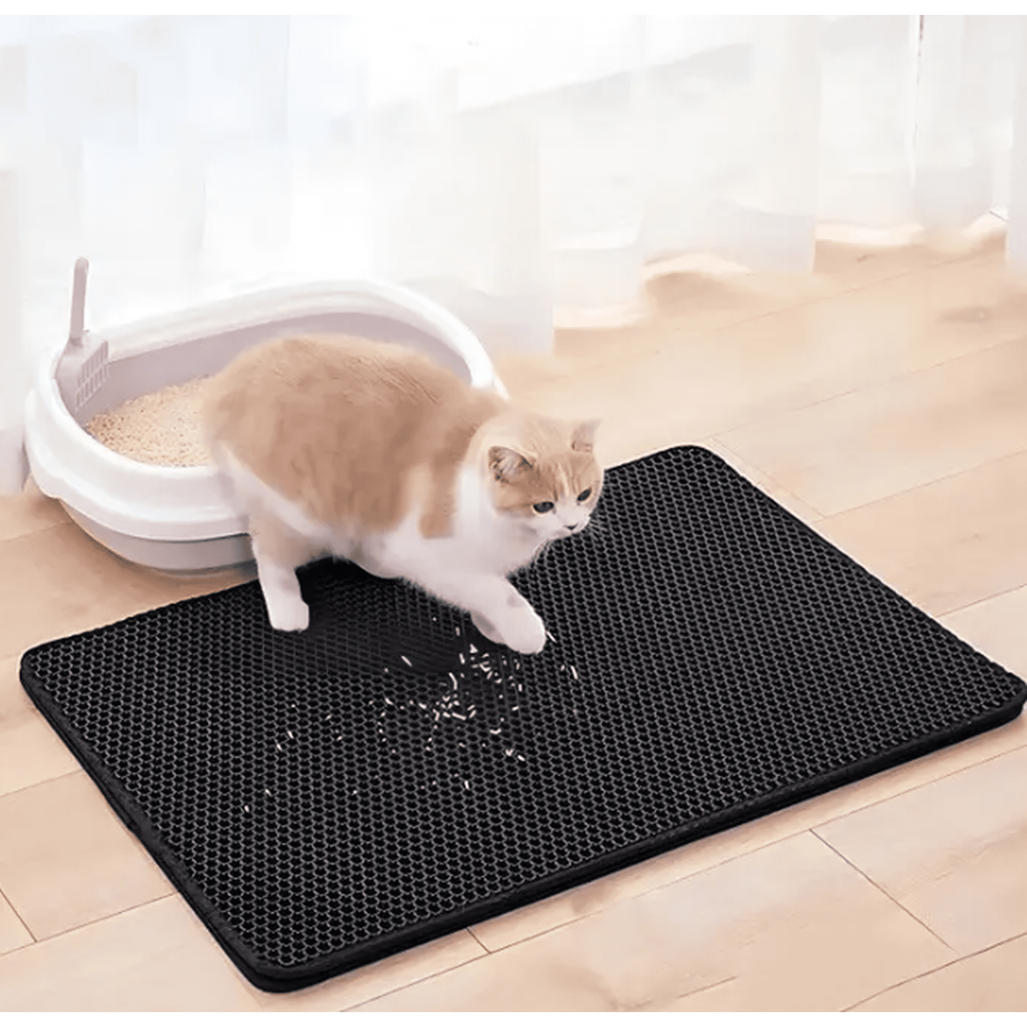Alfombra Gigante Para Atrapar Arena De Gatos Tapete 90x60cm