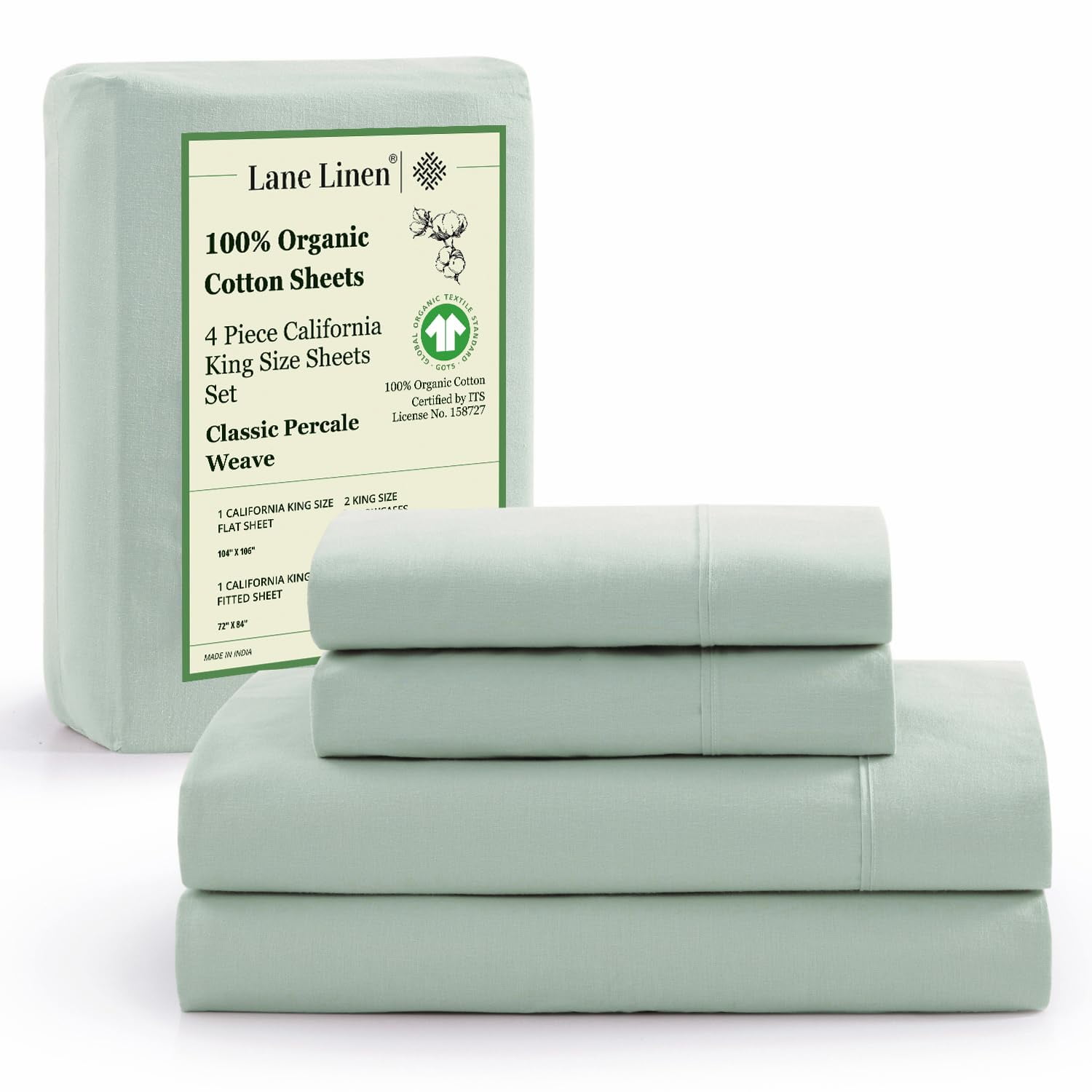 Lane Linen - Juego De Sábanas 100% Algodón Orgánico California King