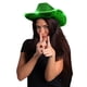 thumbnail image 3 of Sombrero de vaquero LED parpadeante con lentejuelas de color verde jade, 3 of 6