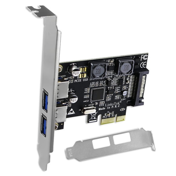 Tarjeta de expansión USB PCIe LinksTek PCIE-U302A de 2 puertos USB 3.0