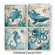 thumbnail image 1 of 4pcs Frameless Beach Bathroom Decor Wall Art Ocean Decor Sea Turtle Wall Art Nautical Bathroom Pictures Coastal Octopus Canvas Painting Teal Bathroom Accessories Bedroom Kitchen Art Home Decorations N, 1 of 4