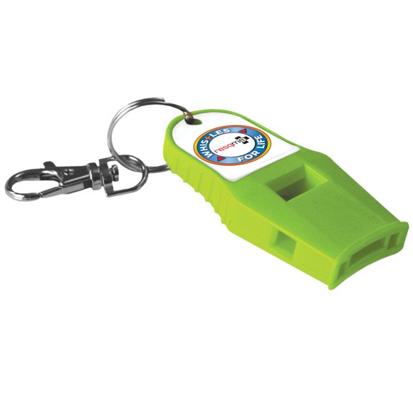 Silbato RESQME, verde neón, 120 dB, ruidoso, supervivencia y seguridad