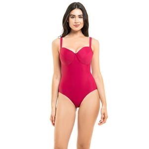 Samia - Traje De Baño Reductor Copa Doble D Rojo Xxl