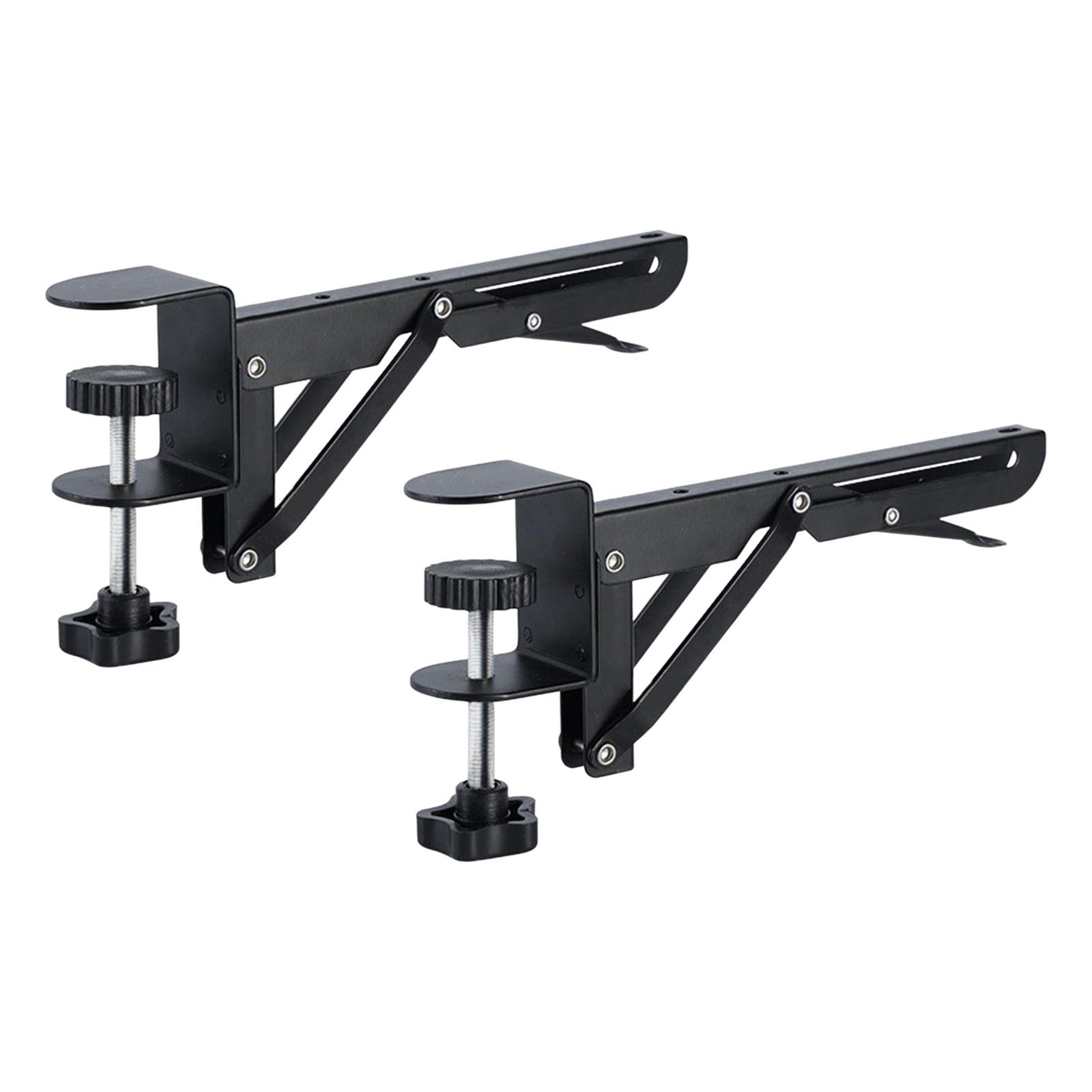 Magideal - Bandeja Para Teclado Debajo Del Escritorio Abrazadera De Soporte Plegable Ajustable Soporte Resistente Punzón De Metal Para Computadora Soporte De Cod Para 1-5 Cm De Espesor