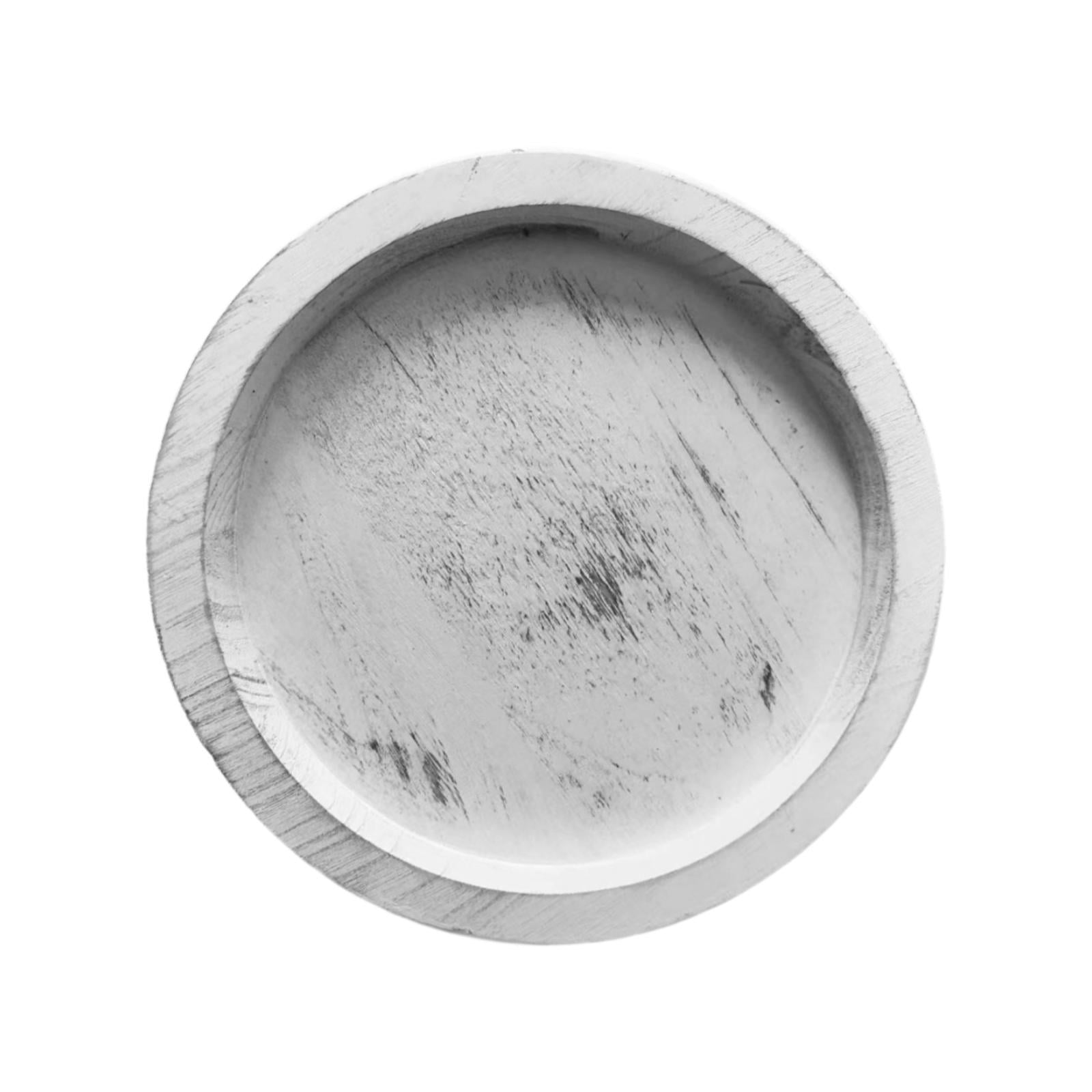 Magideal - Plato Redondo De Postre, Bandeja Decorativa Redonda, Decoración De Baño, Plato De Madera Para Cena, Bandeja De Madera Para Servir Comida, Perfume, Vel B