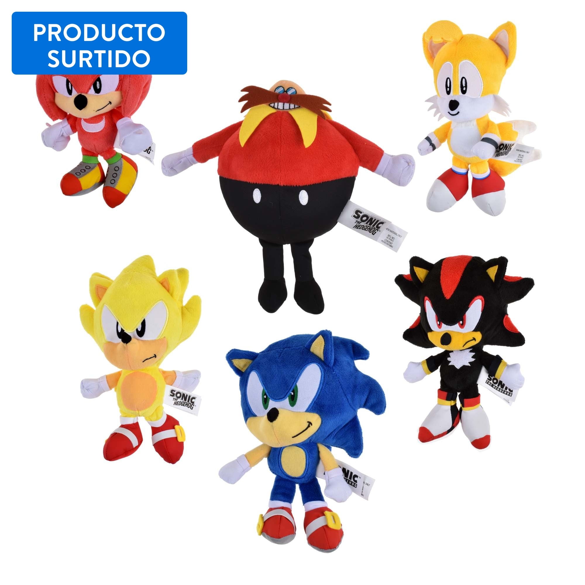 Peluche Basico Sonic De 23 Cms, Producto Surtido 1 Un