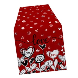 Magideal - De Mesa Para El Día De San Valentín, Decoración De Mesa De Comedor, Mantel De Fibra De Poliéster De 72 Pulgadas Para Boda, Cumpleaños, Fiesta , Estilo D