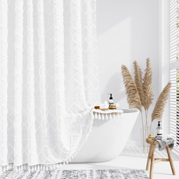 Cortina de ducha Dynamene extra larga, 210 x 213 cm, impermeable