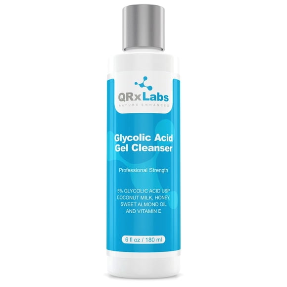 Jabón facial QRxLabs, exfoliante con ácido glicólico, 180 ml, antienvejecimiento