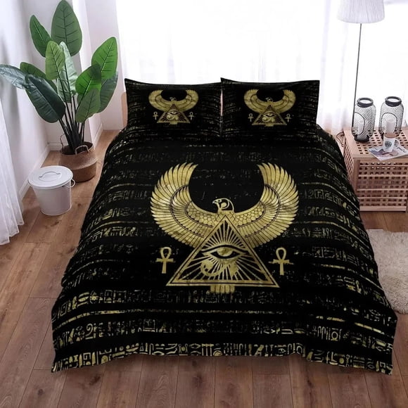 Egyptian Horus Ethnic Duvet Cover Set UK Single Double Queen King US Twin Full King Size Bed Linen SetBed Sheets