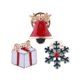 thumbnail image 1 of 3 piezas navidad broche lote copo de nieve navidad regalo caja cornamenta bufanda solapa pin, 1 of 3