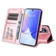 thumbnail image 3 of Funda tipo cartera FOXDOCK para Huawei Nova 9 , diseño girasol en relieve, cuero PU, cierre magnético, soporte y tarjetero, 3 of 5