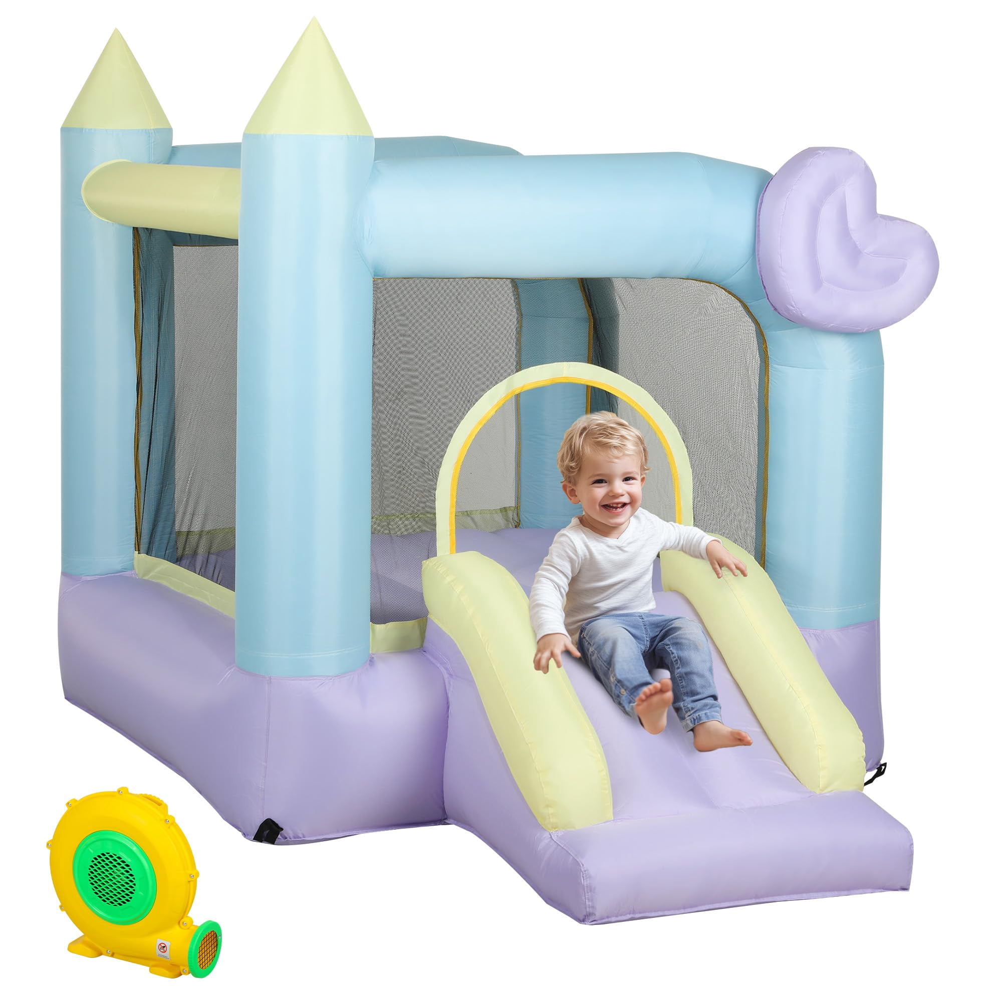 Castillo Inflable Qaba Con Tobogán 249x165x201 Cm