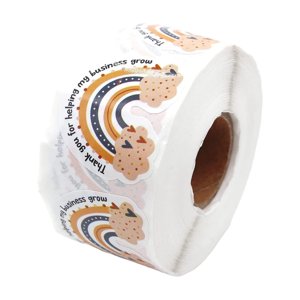 Bothyi - 500 Uds. Pegatinas De Arcoíris, Sobres Para Hornear Pasteles, Etiquetas Adhesivas, Caja De Regalo De Papel