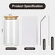 thumbnail image 5 of Juego de vasos para beber ASKIZ, vasos de vidrio con tapas de bambú, 480 ml, 20 unidades, 5 of 7