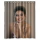thumbnail image 1 of Cortina de ducha con ganchos para baño, diseño de Emmanuelle Chriqui, actriz de cine sexy, tamaño 66 x 72 pulgadas, 1 of 3