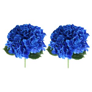 Magideal - Ramo De Flores De , Regalo De Cumpleaños, Decoración Del Hogar, Arreglos Florales De Hortensias Falsas Para Accesorios De Fotografía, 2 Uds. Azul Oscuro