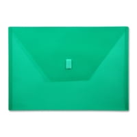 Sobre Lion 24X24 Cm Verde Transparente Con Cierre De Gancho Y Lazo