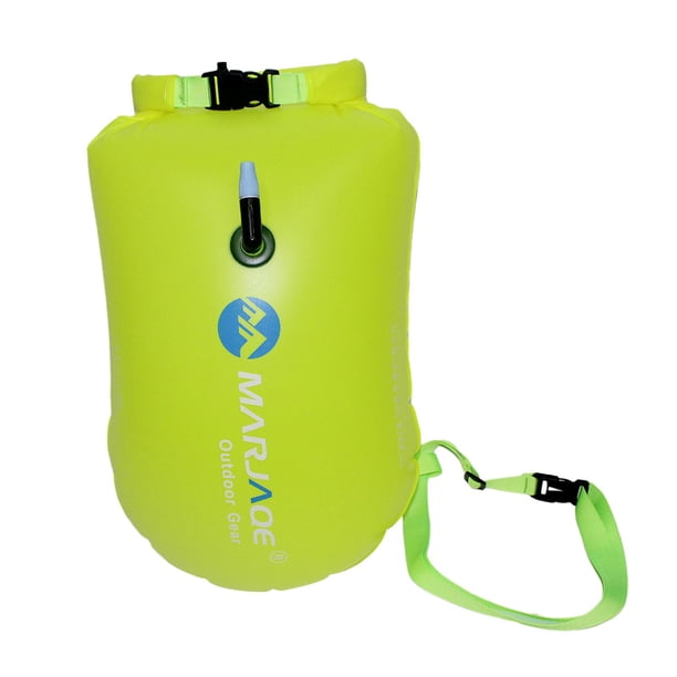 Boya de natación, flotador de seguro de natación, alta visibilidad, bolsa seca ligera, boya de natación, flotador para paseos en bote, kayak, pesca, f Amarillo