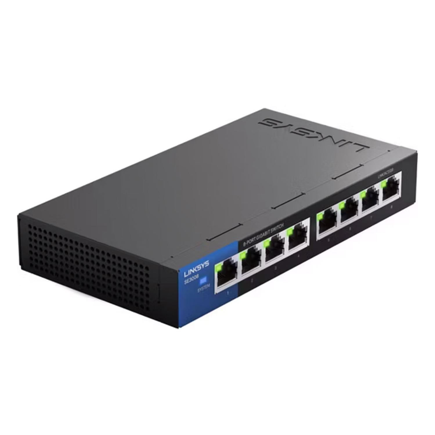 Switch Ethernet Gigabit 8 Puertos Linksys Se3008 10/100/1000 Negro