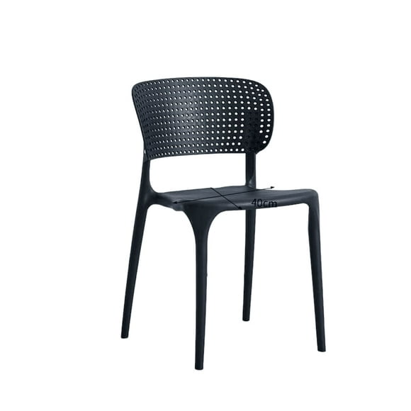 Silla Plástica Negra Comedor Terraza Apilable PVC