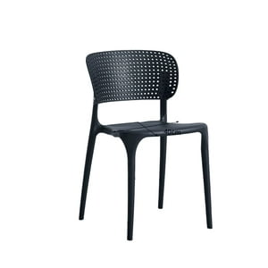 Tevere - Silla De Exterior E Interior Apilable Marilyn Moderna - Negra